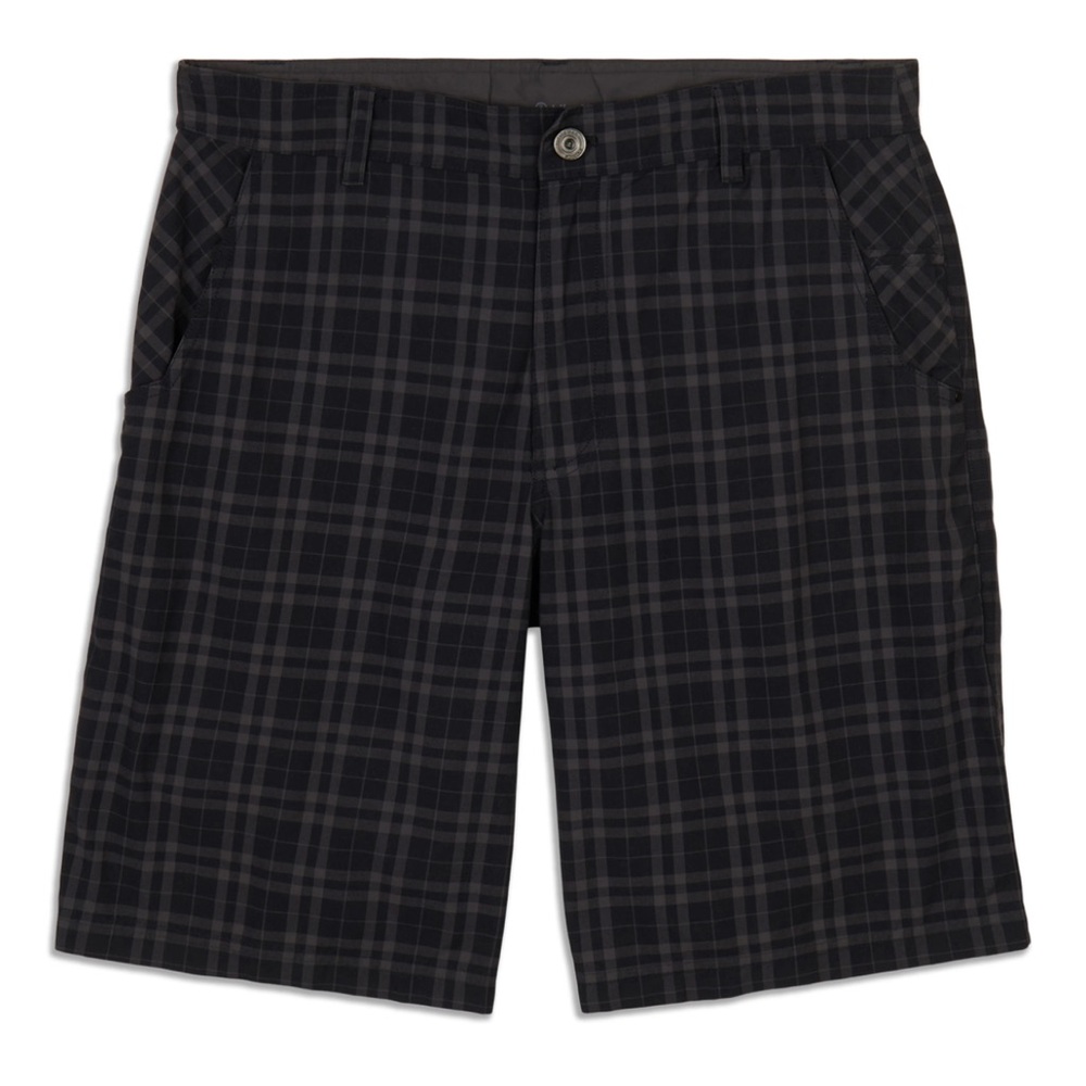 Men's Plaid Performance Shorts - Black/Grey